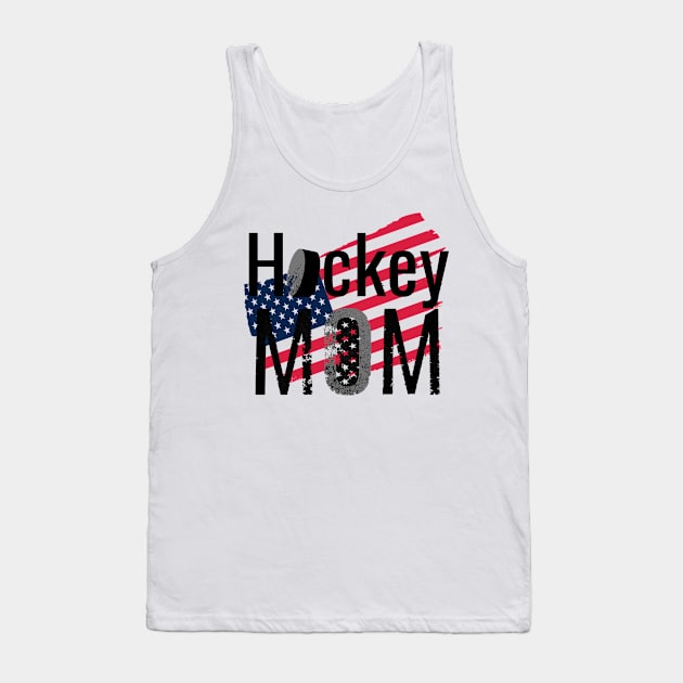 Hockey Mom with the American Flag Tank Top by M Dee Signs